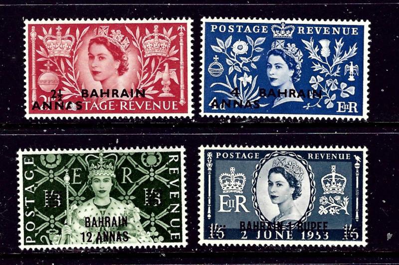 Bahrain 92-95 MNH 1953 QEII Coronation overprints