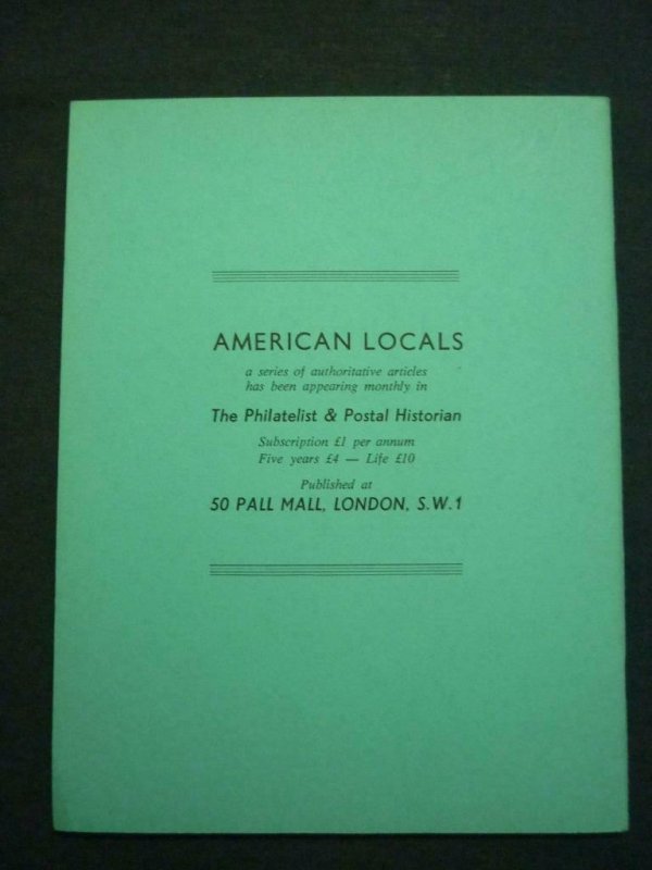 BOYD'S LOCAL POSTS IN NEW YORK CITY 1844 - 1882 by DONALD S PATTON