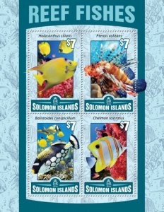 SOLOMON IS. - 2016 - Reef Fishes - Perf 4v Sheet - Mint Never Hinged