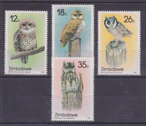 Zimbabwe Sc 542-545 MNH. 1987 Owls cplt VF