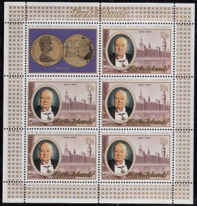 Cook Islands 1974 MH Sc #418 Sheet of 5 10c Sir Winston Churchill