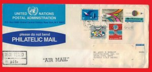 ZAYIX - United Nations / UN cover - 1974 registered FDC air post stamps 