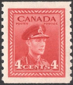 Canada SC#281 4¢ King George VI: Military Uniform Coil Single (1948) MLH