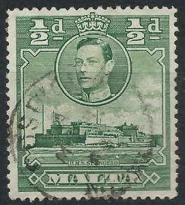 Malta 1938 - George VI ½d green - SG218 used