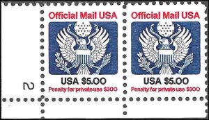 O133 Mint,OG,NH... Pair... SCV $19.00... w/Plate#... XF/Superb