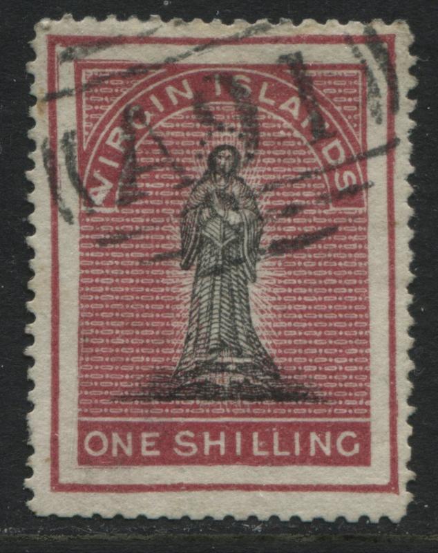 British Virgin Islands 1867 1/ rose & black used (JD)