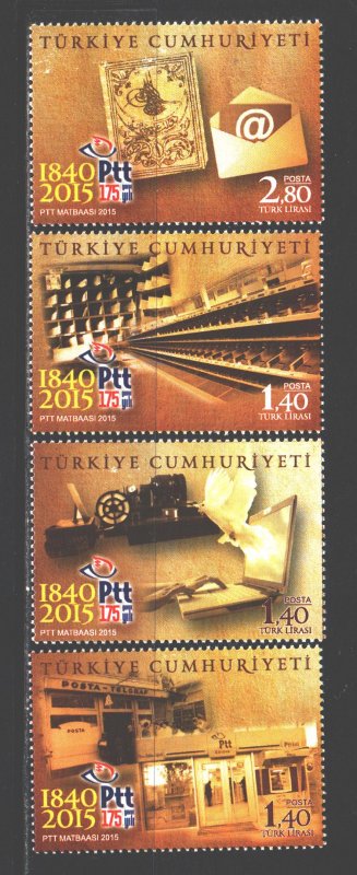 Turkey. 2015. 4210-13. 175 years of mail. MNH. 