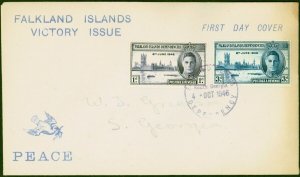 Falkland Is Dep 1946 Victory Set on Illustrated 1st Day Cover 'South Georgia ...