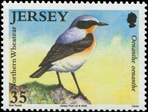 Great Britain Jersey 2008 Sc 1342-1347 Birds Wheatear Whinchat Wagtail CV $9.90