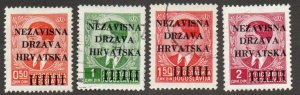 Croatia 1 Mint hinged, 2-3 Used, 4 Mint hinged