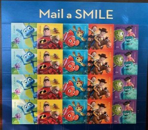 US MNH # 4553 - 4557A DISNEY PIXAR SEND A HELLO  Sheet  20 Forever Stamps