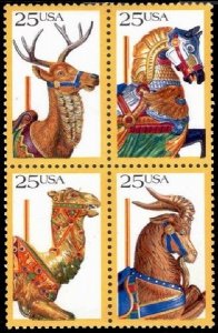 2390 - 2393 Carousel Animals F-VF MNH block of 4