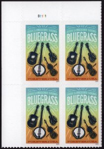 SC#5844 (Forever) Bluegrass Plate Block: UL #B1111 (2024) SA