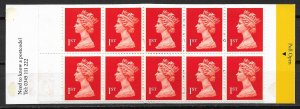 1998 Great Britain 1st Class Barcode Booklet with Sc# MH289a pane of 10 MNH