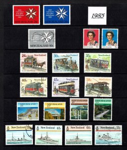 New Zealand 1985 Five Sets Used - Bridges, Ships. Trams, Ambulance, Queen