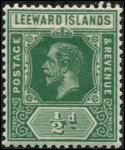 Leeward Islands SC# 47 George V 1/2d wmk 3 MVLH