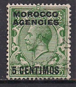 Morocco Agencies 1914 KGV Ovpt 5 Centimos on 1/2d Green Used  SG 192 ( H915 )