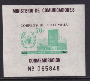 Colombia 725 United Nations Souvenir Sheet MNH VF