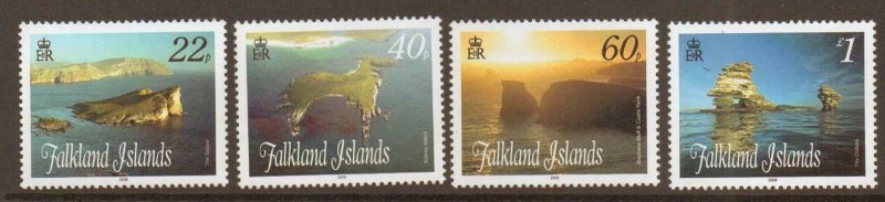 FALKLAND ISLANDS SG1112/5 2008 STACKS & BLUFFS MNH 