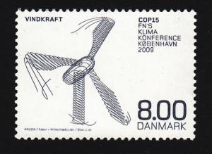 Denmark 2009 MNH Scott #1445 8k Wind turbine COP15 UN Climate Change