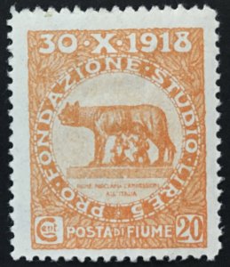 ITALY - Fiume  n. 65 MH* cv 130$