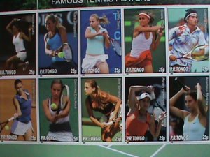 TOGA 2010-FAMOUS WORLD TENNIS PLAYERS MNH IMPERF:S/S SHEET-VERY FINE VERY FINE