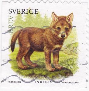 Sweden -2005 Animal Cubs- Wolf -used -5Kr 50 SG 2411