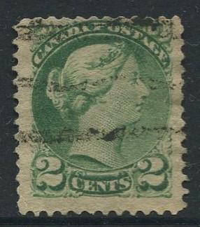 Canada -Scott 36 - Queen Victoria -1872 - Used - Single 2c Stamp