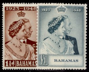 BAHAMAS GVI SG194-195,  1949 ROYAL SILVER WEDDING set, M MINT. Cat £40.