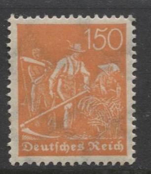 GERMANY. -Scott 175- Definitives -1921- MH - Wmk 126 - Single 150m Stamp