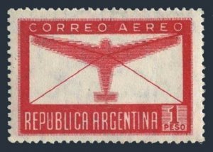 Argentina C 61 block/4,MNH.Michel 471. Air Post 1951.Plane and Letter.