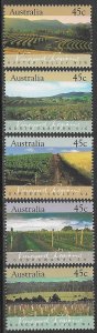 AUSTRALIA 1992 VINEYARD REGIONS Set Sc 1262-1266 MNH
