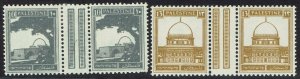 PALESTINE 1927 PICTORIAL 10M AND 13M GUTTER PAIRS