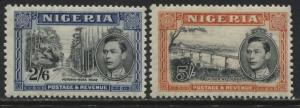 Nigeria KGVI 1938 2/6d & 5/ both perf 13 1/2 mint o.g.