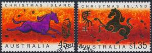 Christmas Island 2002 Year of the Horse Set of 2 SG504-505 Fine Used 1