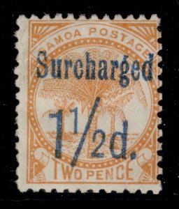 SAMOA QV SG73, 1½d on 2d orange, UNUSED. Cat £28. PERF 12x11½