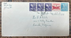 1948 Airmail Special Delivery Cover from Urbana, IL to Roanoke, VA