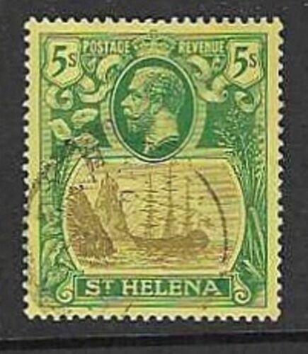 ST.HELENA SG95 1922 5/. GREY AND GREEN/YELLOW  FINE USED 