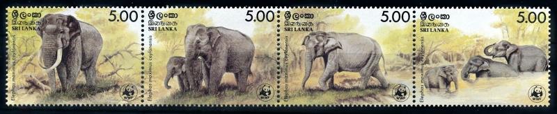 [66335] Sri Lanka 1986 WWF Indian Elephant High Cat. Value MNH