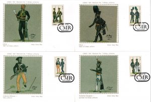 Ciskei - 1984 British Military Uniforms Silk Maxi Card Set