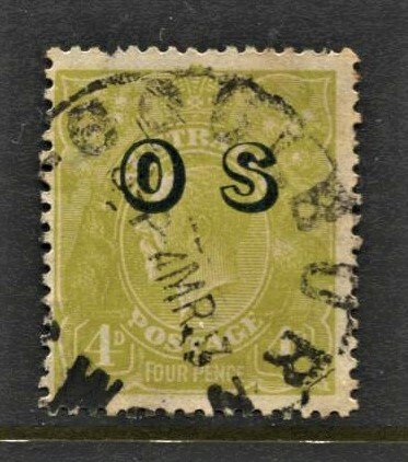 STAMP STATION PERTH Australia #O4 OS Overprint Wmk.203 CV$30.00