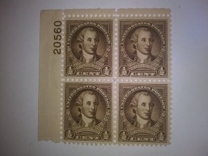 SCOTT # 704 PLATE BLOCK HALF CENT WASHINGTON VERY FINE CONDITION !! NICE