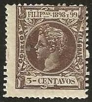 Philippines Scott # 199 mint, hinged.  1898.  (P84a)