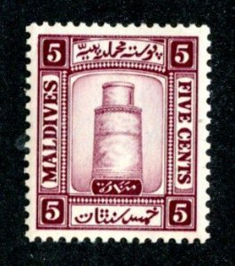 481 BCX Maldives 1933 Scott# 13 m* vlh(Offers welcome)