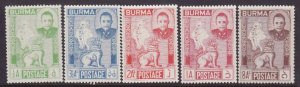 Burma-Sc#85-9- id6-unused og NH KGVI set-Maps-1948-