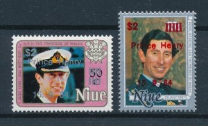 [112528] Niue 1984 Royalty Birth of Prince Henry Harry Red and Silver OVP MNH