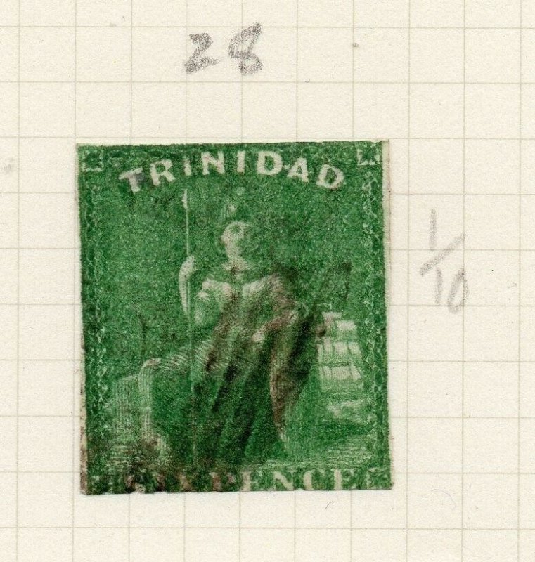 Trinidad 1860s Early Issue Fine Used 6d. 284506