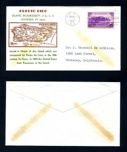 # 801 on First Day Cover with Kapner cachet dated 11-25-1937 - # 1