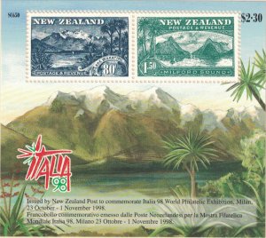 NEW ZEALAND Scott # 1520a, 1998,Italy '98, S/S ,mnh  $ 4.00