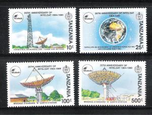 Tanzania 739-42 MNH Intelsat 25th Anni scv 12.45